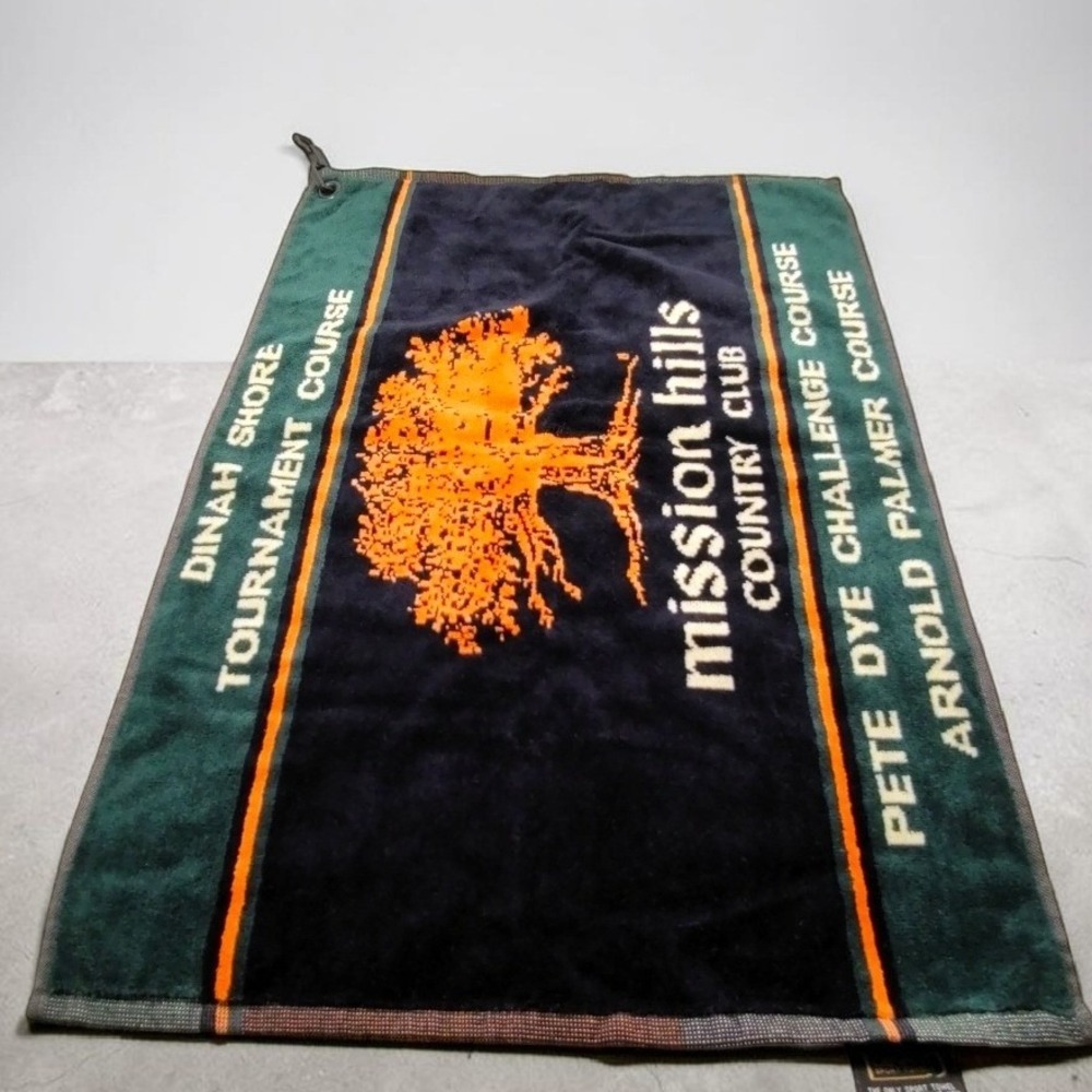 Devant Mission Hills Country Club Golf Towel Dinah Shore Arnold Palmer Pete Dye